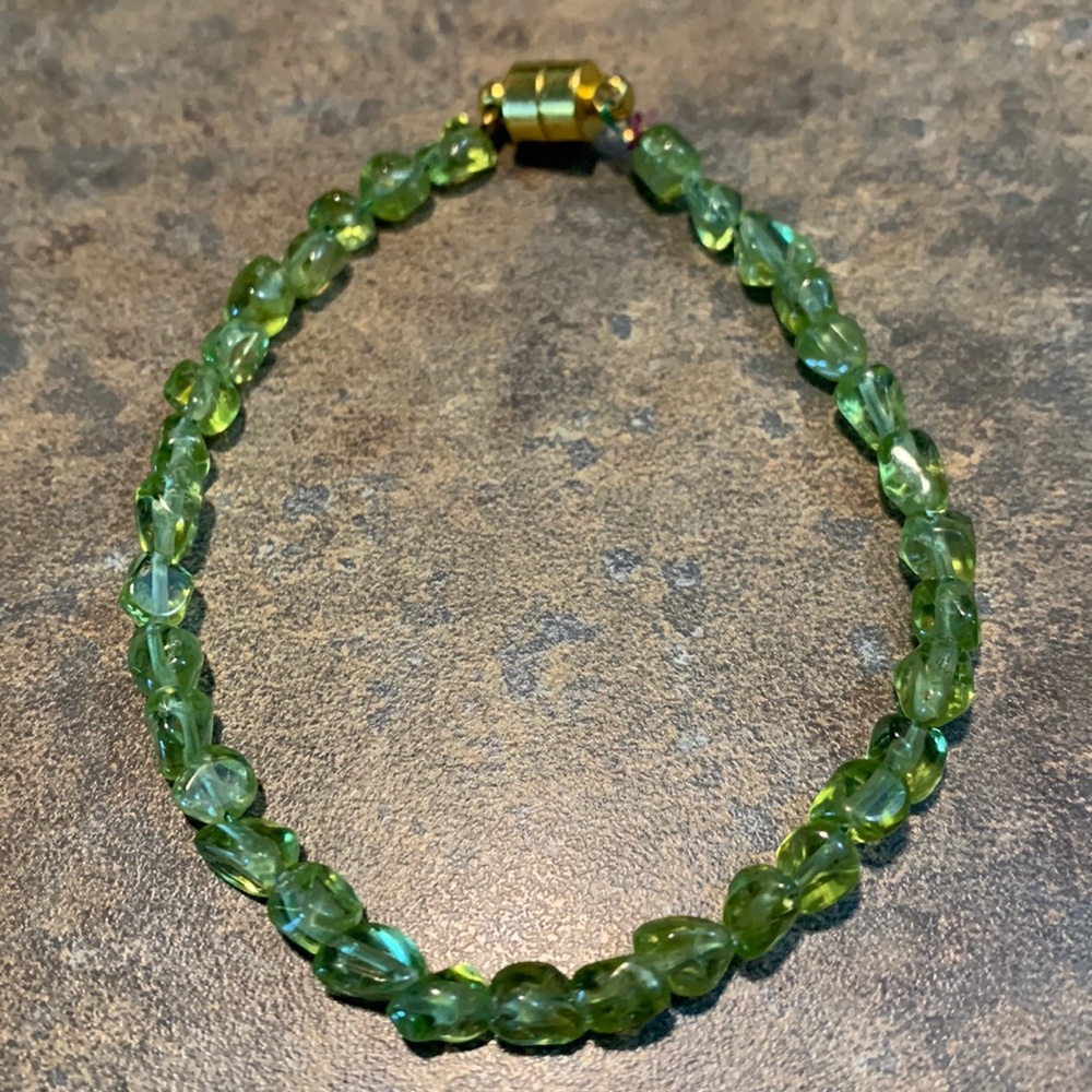 New Green Peridot Bracelet 7”